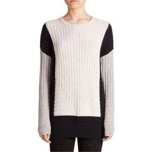VINCE | Colourblock Cashmere/Cotton Knit Sweater